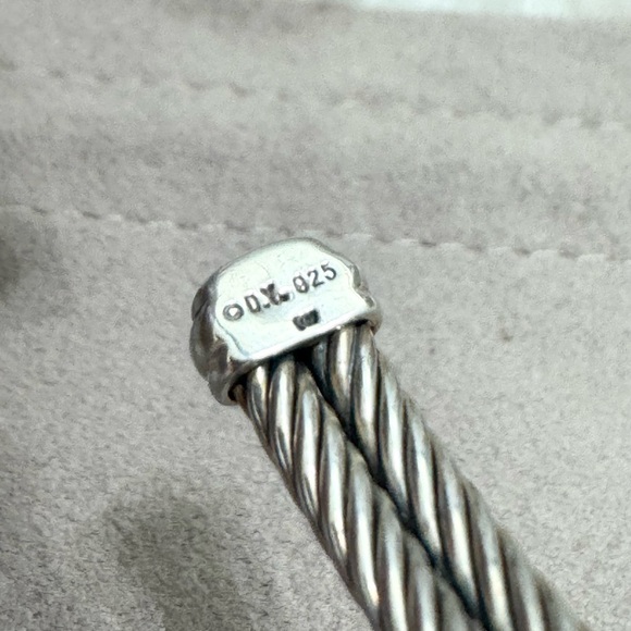 David Yurman .925 Double Diamond Crossover X Double Cable Bracelet - Picture 6 of 10